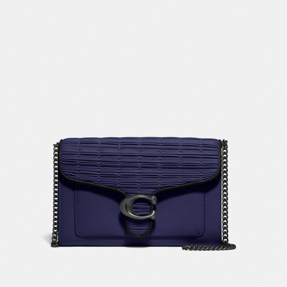 COACH Tabby Chain Clutch With Pleating - PEWTER/CADET/BLACK - 89365