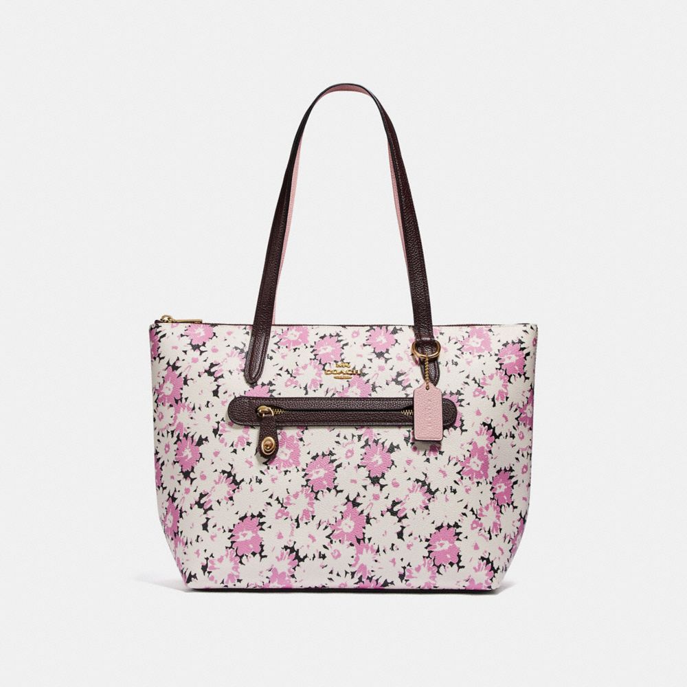 TAYLOR TOTE WITH DAISY PRINT - GD/CHALK - COACH 89473