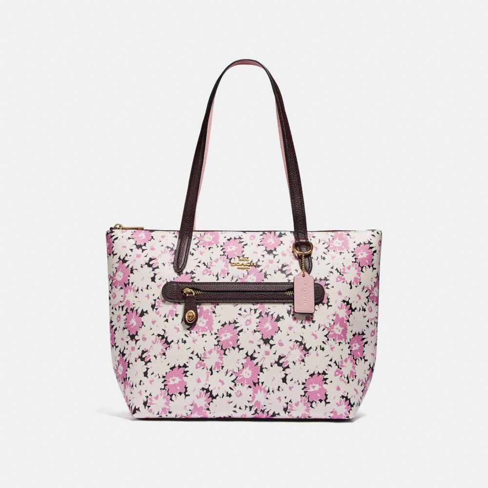 COACH 89473 TAYLOR TOTE WITH DAISY PRINT GD/CHALK