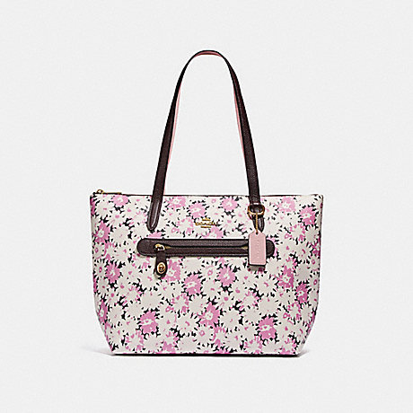 COACH 89473 TAYLOR TOTE WITH DAISY PRINT GD/CHALK
