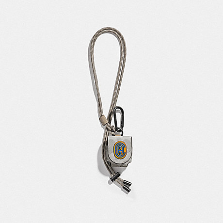 COACH 89475 WIRELESS EARBUD CASE IN SIGNATURE CANVAS WITH COACH PATCH CHALK/POLLEN