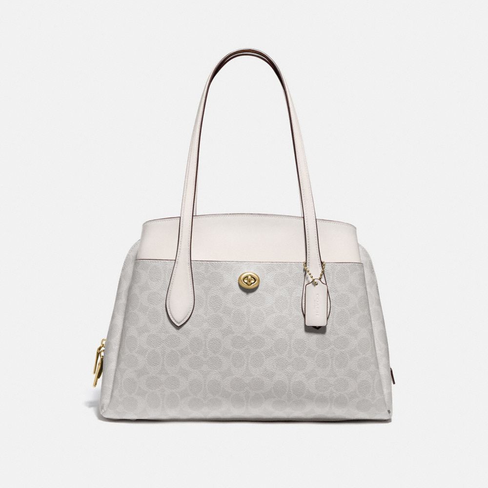 COACH Lora Carryall In Signature Canvas - BRASS/CHALK CHALK - 89576