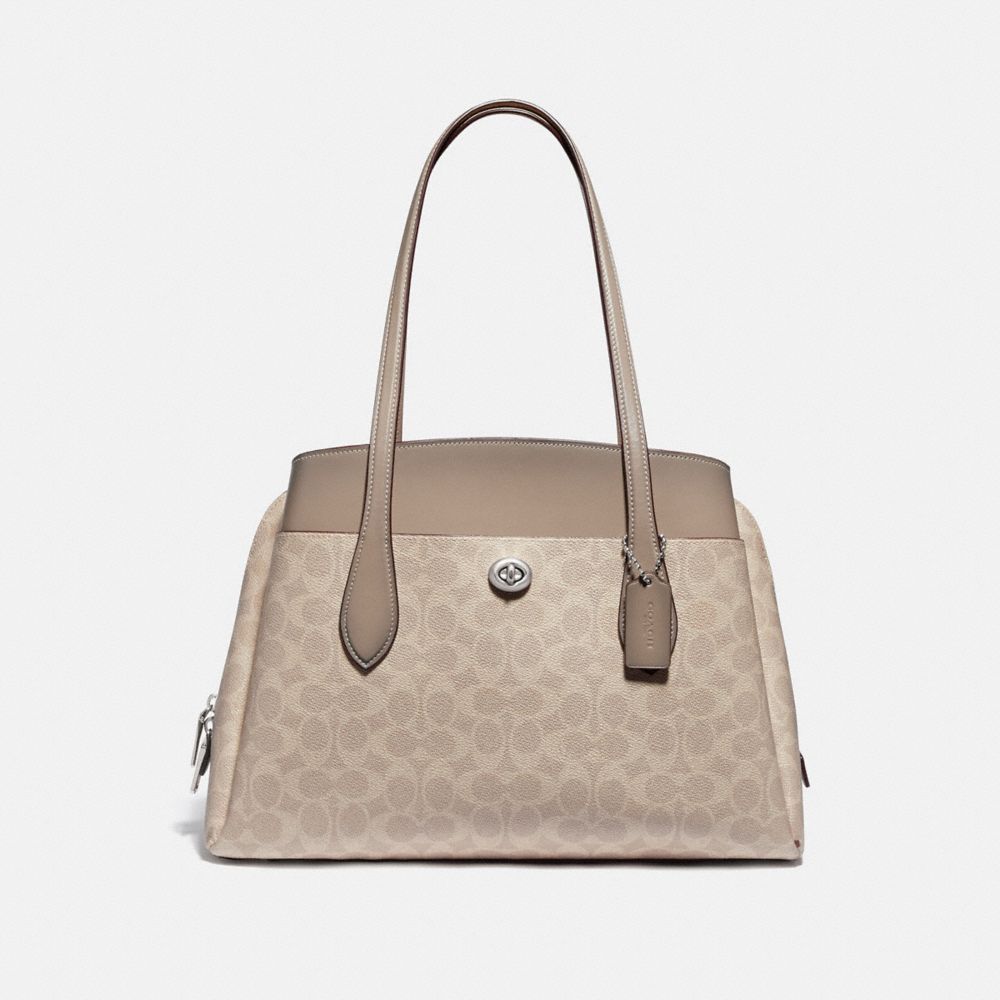 COACH 89576 Lora Carryall In Signature Canvas LH/SAND TAUPE