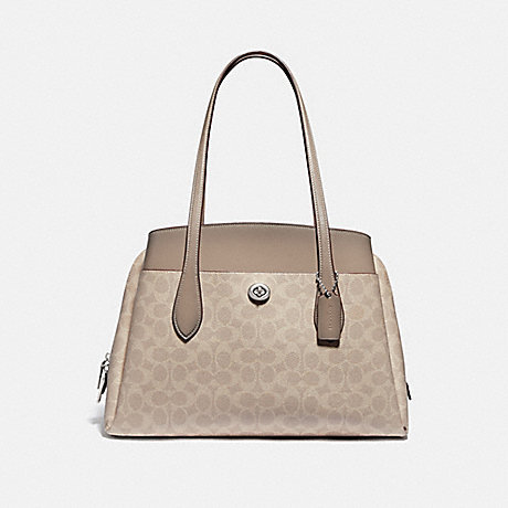 COACH 89576 LORA CARRYALL IN SIGNATURE CANVAS LH/SAND-TAUPE