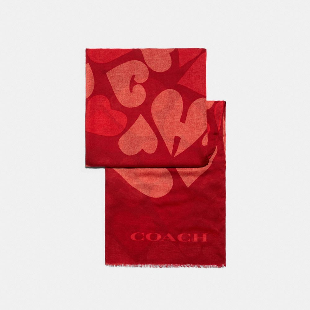 COACH HEARTS PRINT SHAWL - 89589 - JASPER