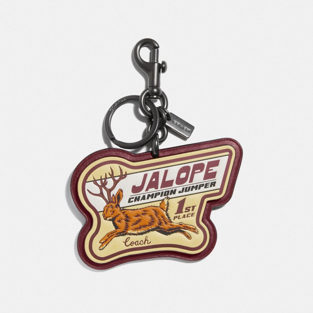 COACH KEY FOB WITH MYTHICAL MONSTER JACKALOPE - JACKALOPE - 89601