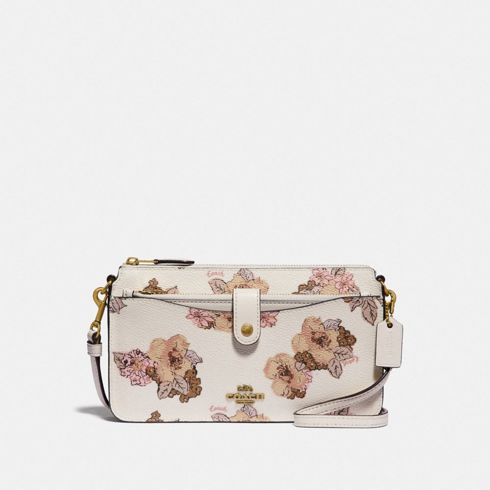 NOA POP-UP MESSENGER WITH FLORAL BOUQUET PRINT - 89609 - B4/CHALK