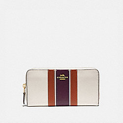 COACH ACCORDION ZIP WALLET WITH VARSITY STRIPE - B4/CHALK MULTI - 89610