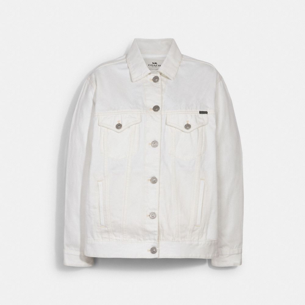 COACH 89626 SIGNATURE RELAXED DENIM JACKET WHITE