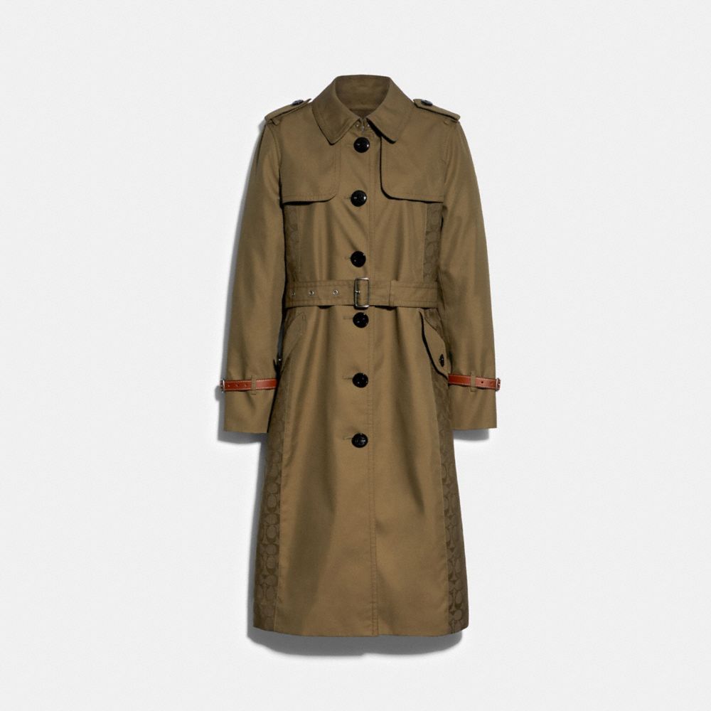 SIGNATURE PANEL TRENCH - LAUREL GREEN - COACH 89640