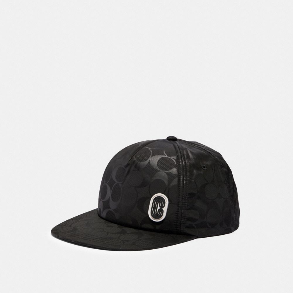 COACH 89723 Signature Nylon Trucker Hat BLACK