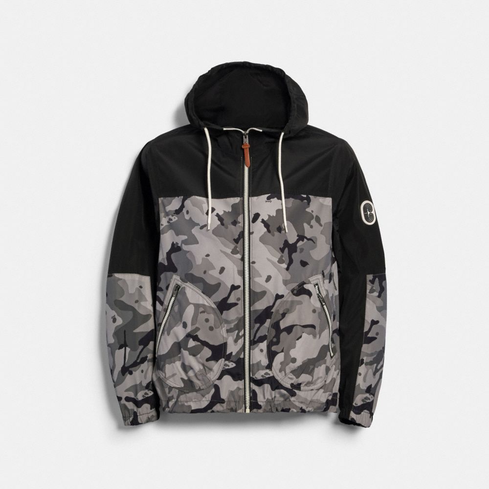 COACH 89736 WINDBREAKER CAMO GREY/BLACK