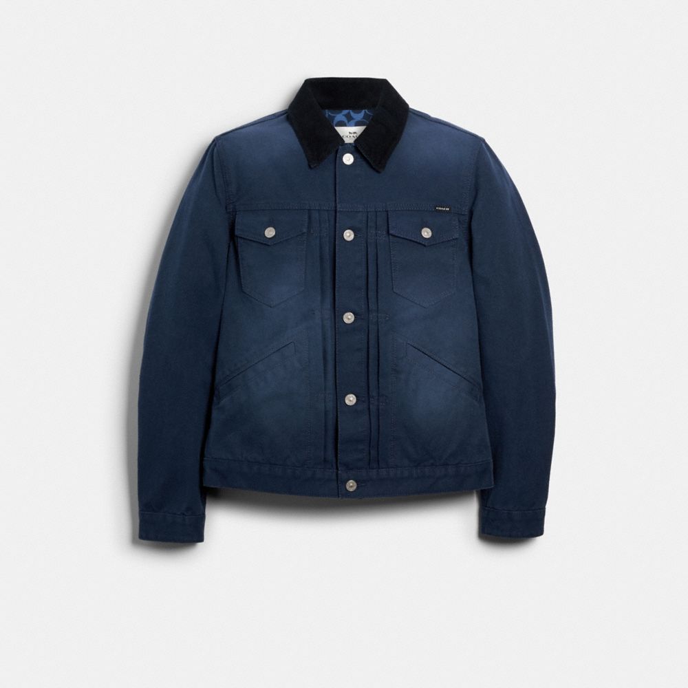 WASHED DUCK TRUCKER JACKET - DUSK - COACH 89740