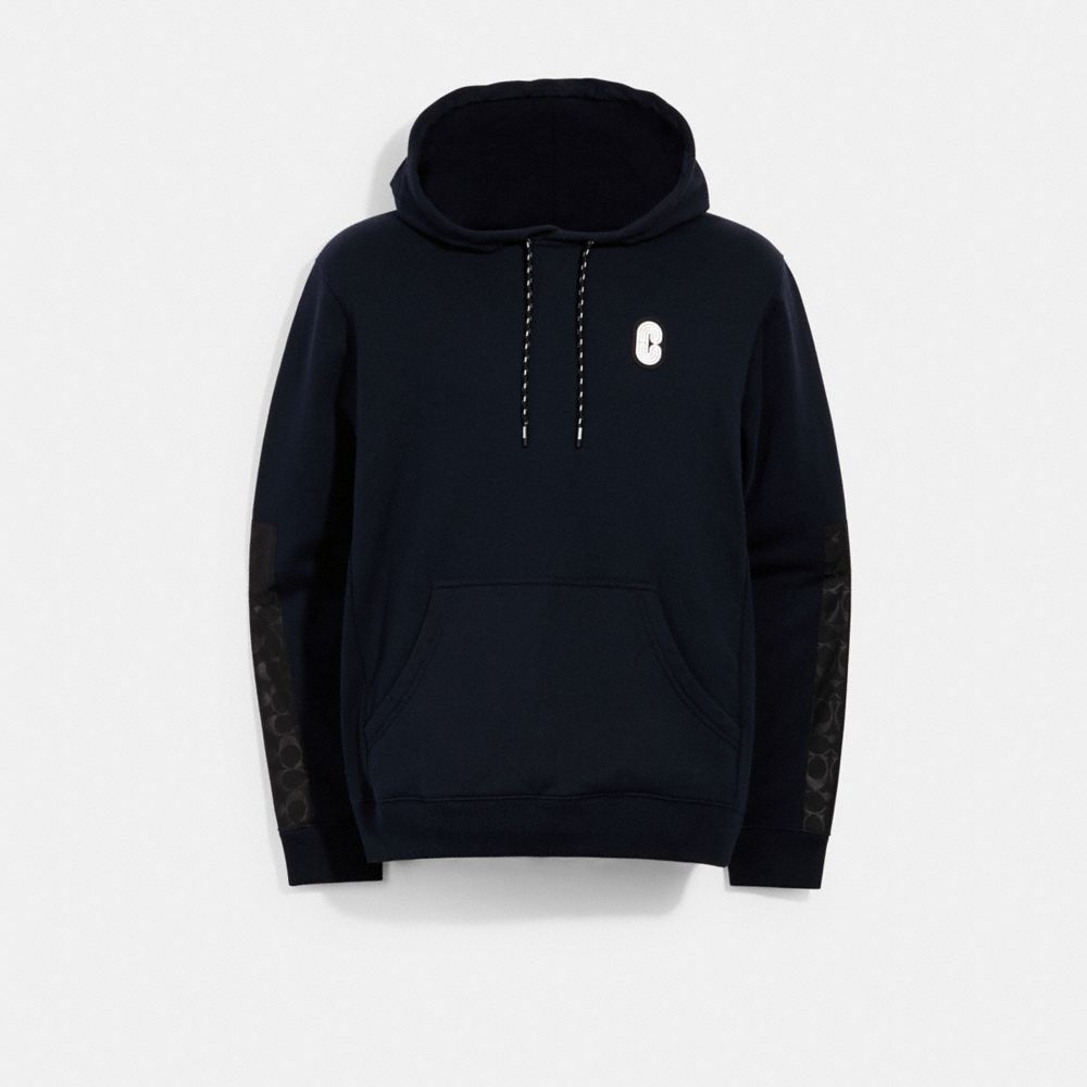 MIXED MEDIA HOODIE - 89747 - NAVY