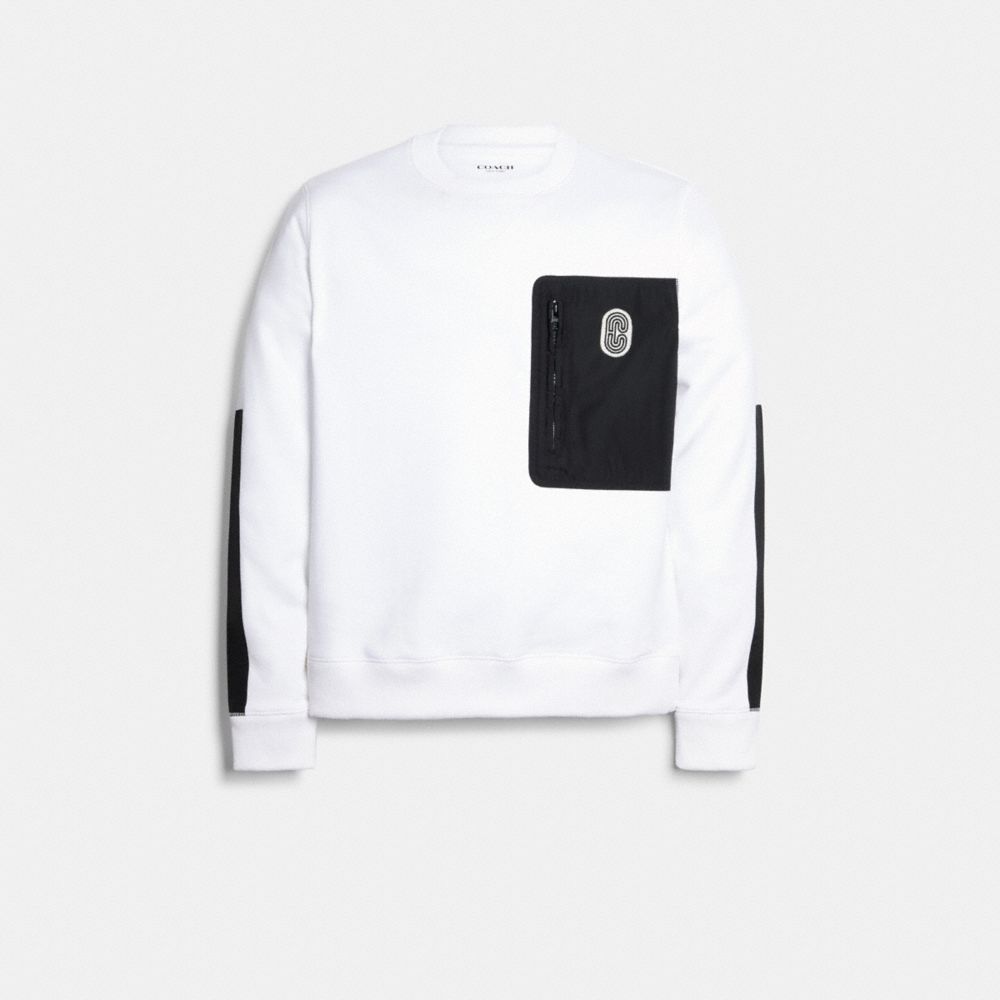 COACH 89748 Mixed Media Sweatshirt WHITE