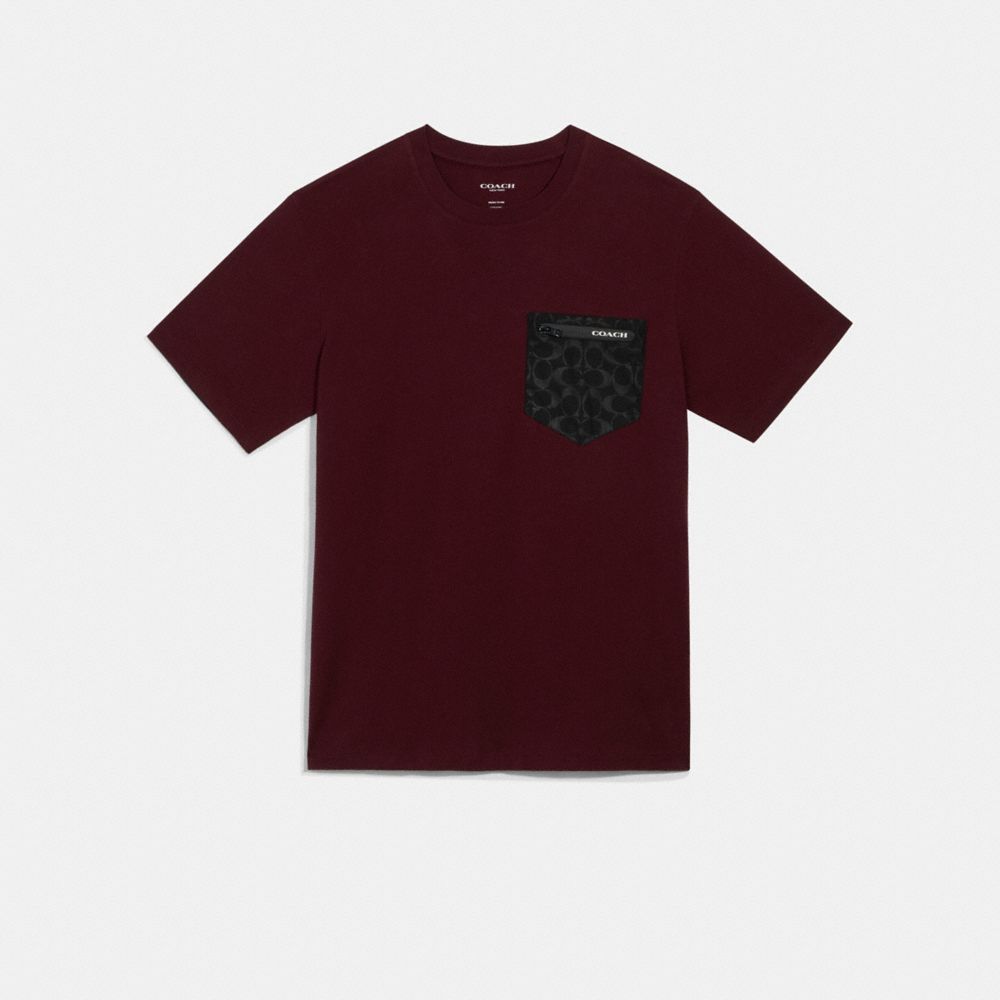 COACH 89749 MIXED MEDIA T-SHIRT MAROON