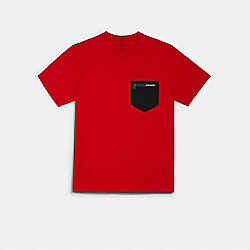 COACH 89749 Mixed Media T-shirt HAUTE RED