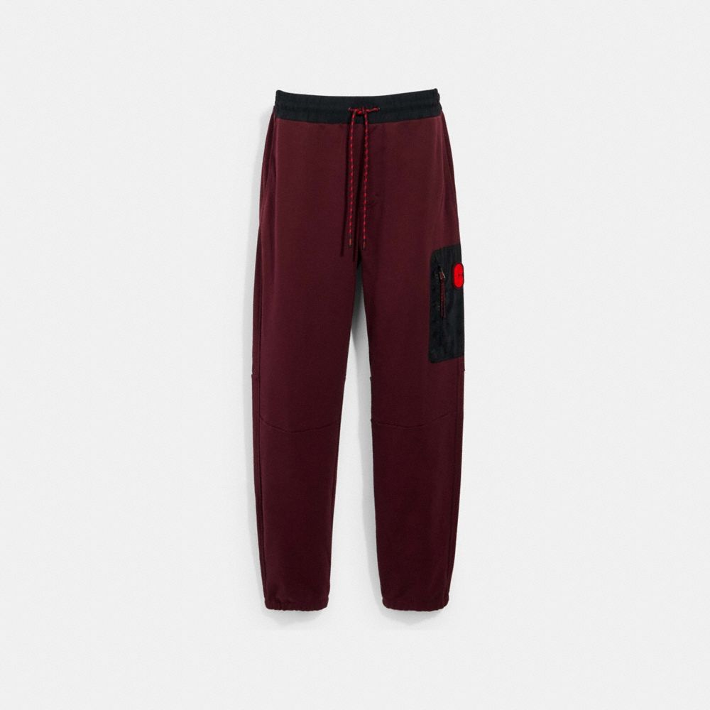 COACH 89787 MIXED MEDIA JOGGER MAROON