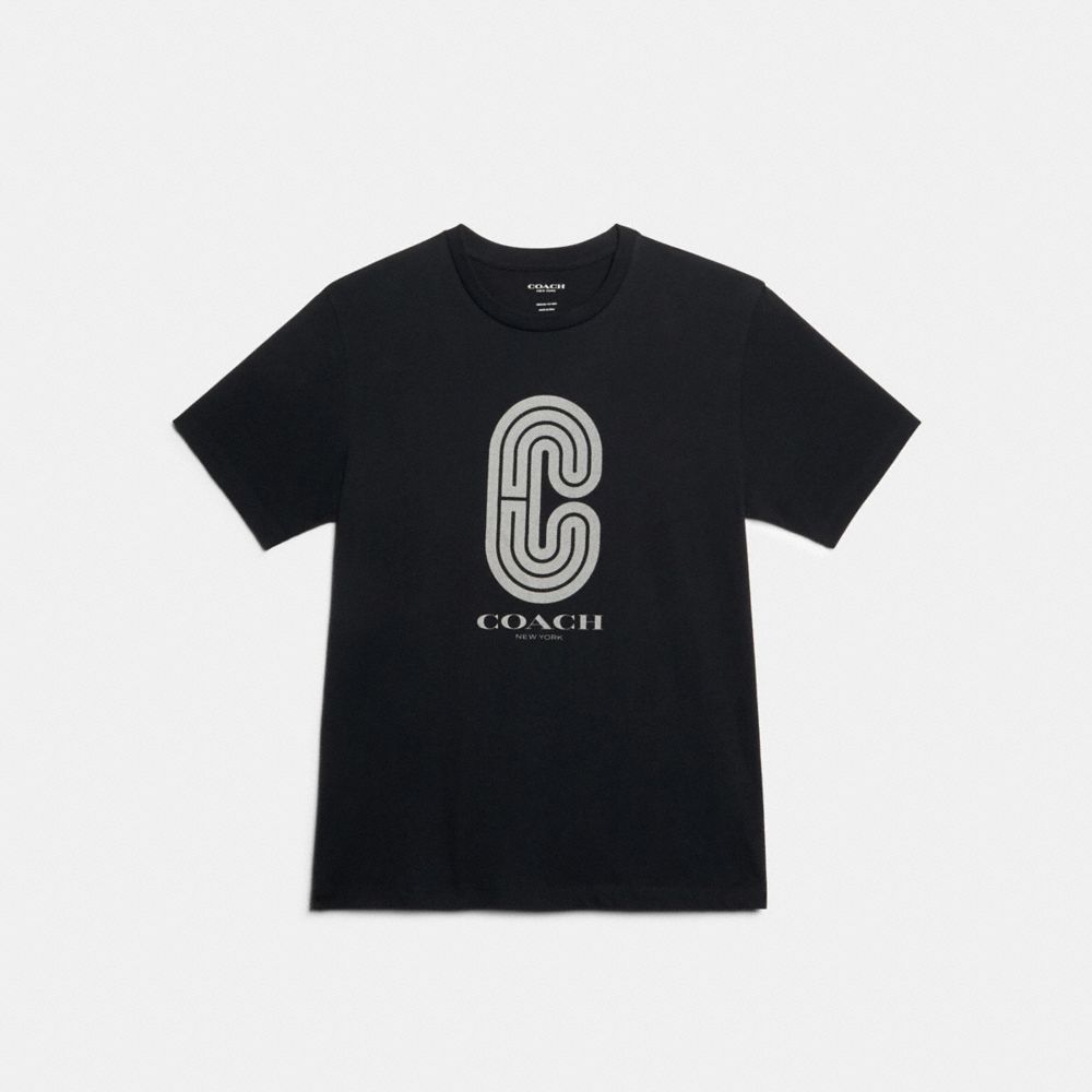 COACH SOLID RETRO SPORT T-SHIRT - BLACK - 89791