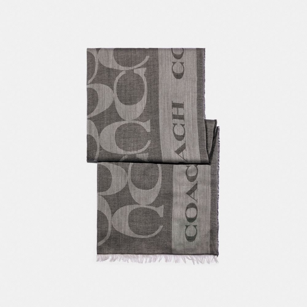 COACH SIGNATURE COACH BORDER SHAWL - BLACK - 89794