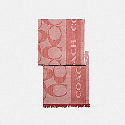 SIGNATURE COACH BORDER SHAWL - LIGHT BLUSH - COACH 89794