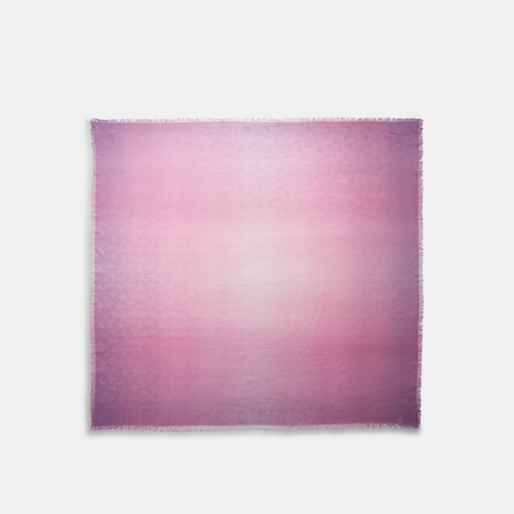 SIGNATURE OMBRE OVERSIZED SQUARE SCARF - VIOLET ORCHID - COACH 89795