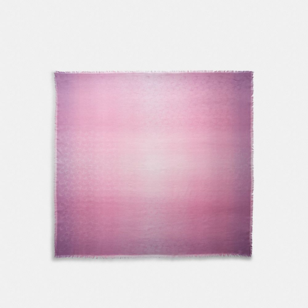 COACH 89795 - SIGNATURE OMBRE OVERSIZED SQUARE SCARF VIOLET ORCHID