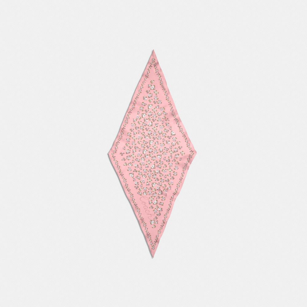 Essential Tea Rose Silk Diamond Scarf - PINK - COACH 89796