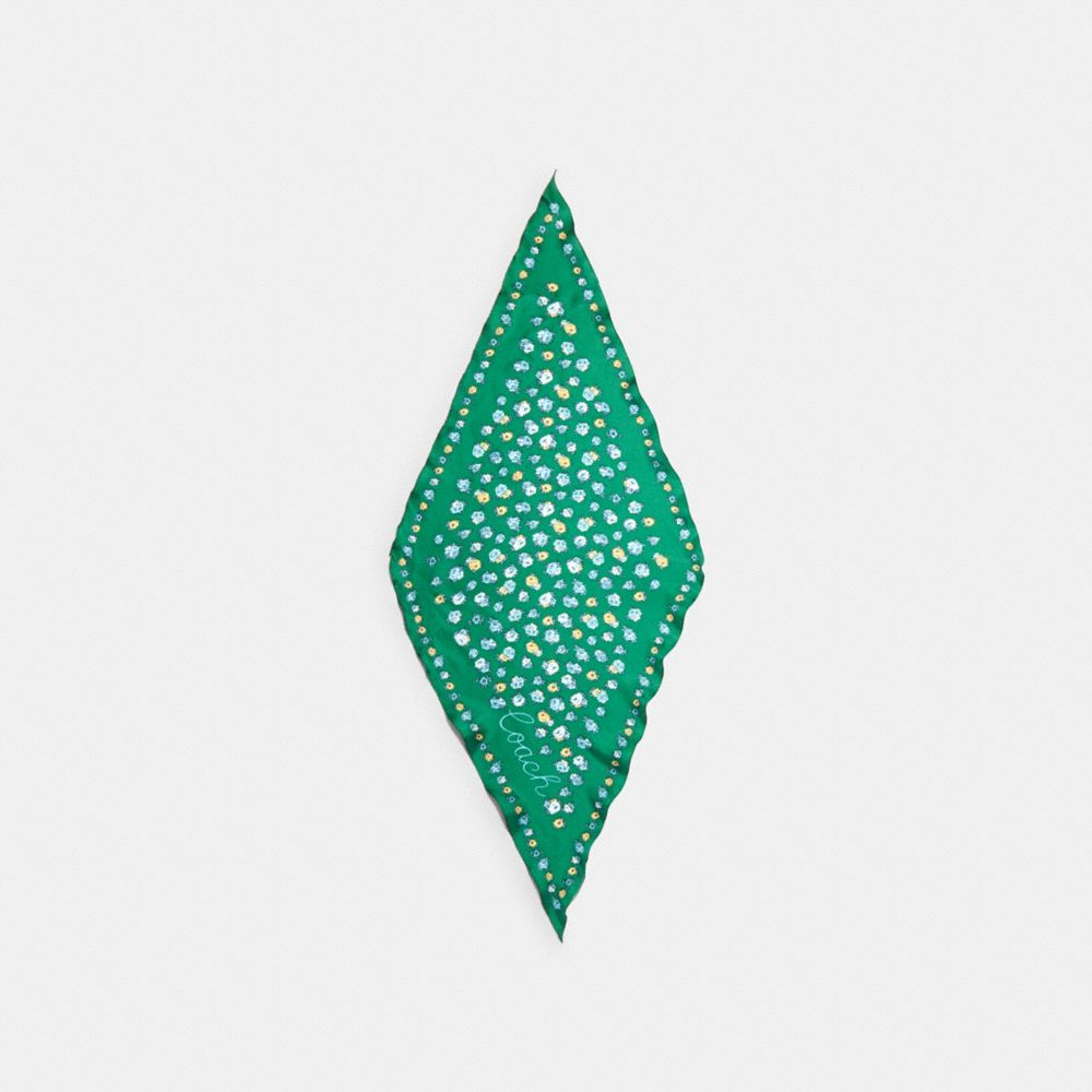COACH 89796 - ESSENTIAL TEA ROSE SILK DIAMOND SCARF SHAMROCK