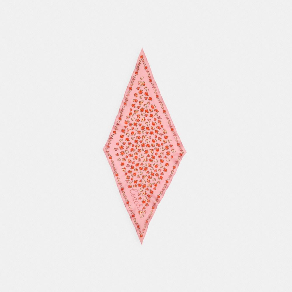 COACH 89796 Essential Tea Rose Silk Diamond Scarf BUBBLEGUM