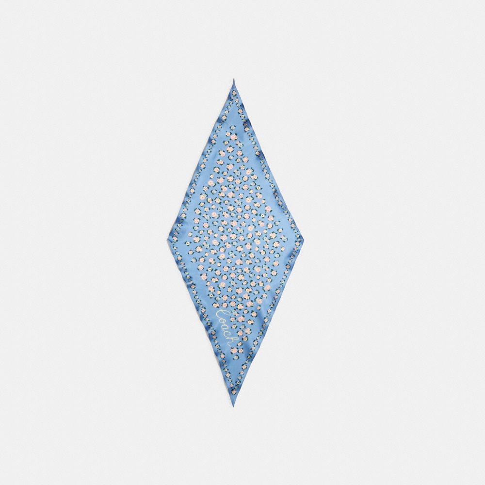 COACH 89796 Essential Tea Rose Silk Diamond Scarf Sky Blue