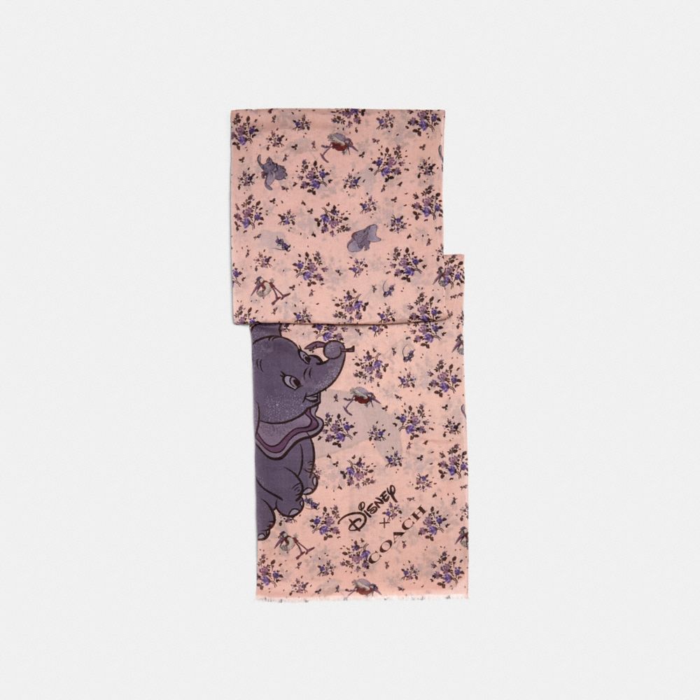 COACH DISNEY X COACH DUMBO FLORAL PRINT OBLONG SCARF - BLOSSOM - 89842