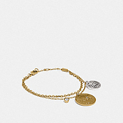 HORSE AND CARRIAGE COIN BRACELET - 89854 - GOLD/SILVER