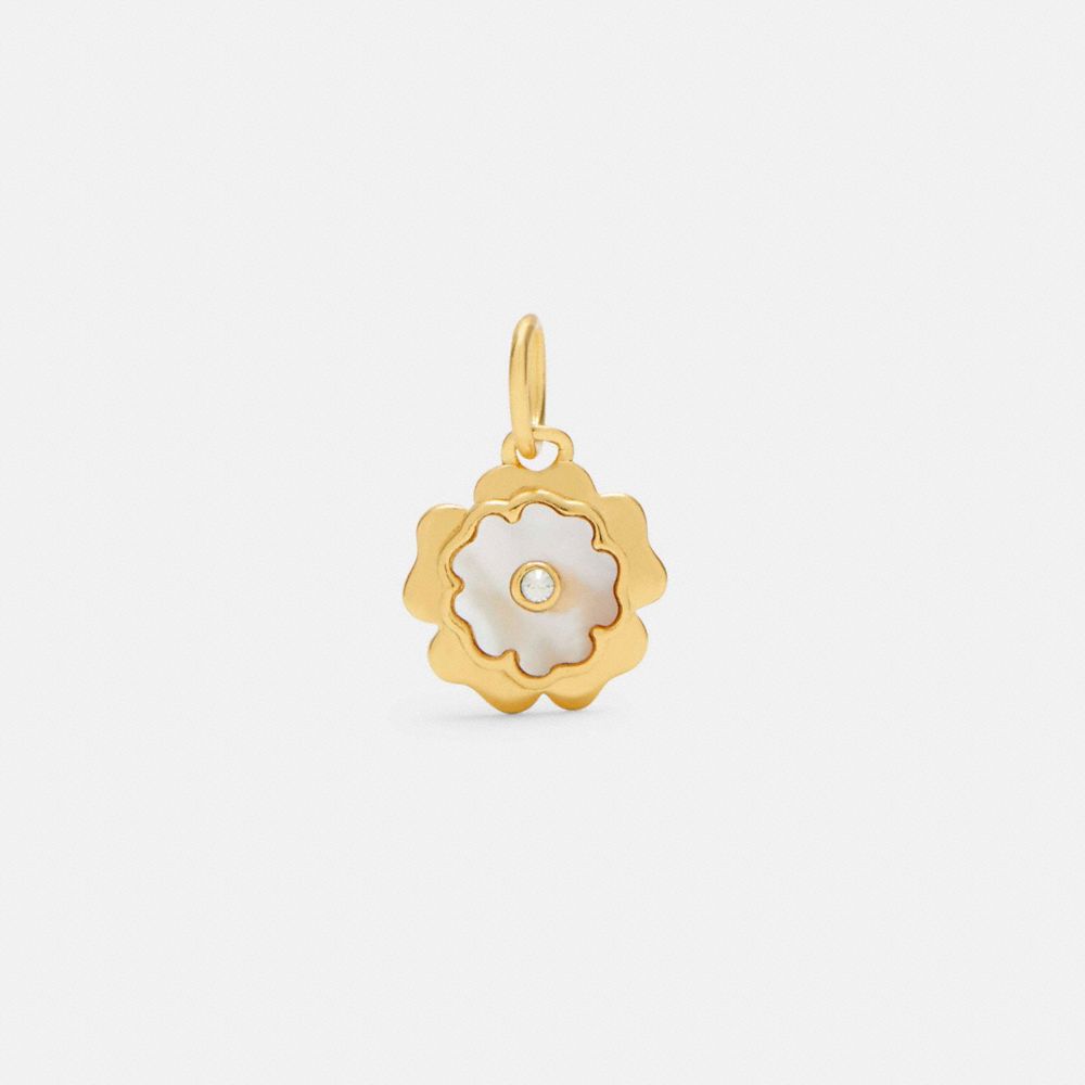 COACH Collectible Tea Rose Charm - GOLD/MULTI - 89879