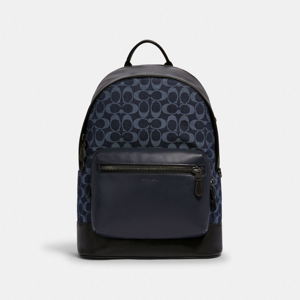 WEST BACKPACK IN SIGNATURE DENIM - 89886 - QB/DENIM