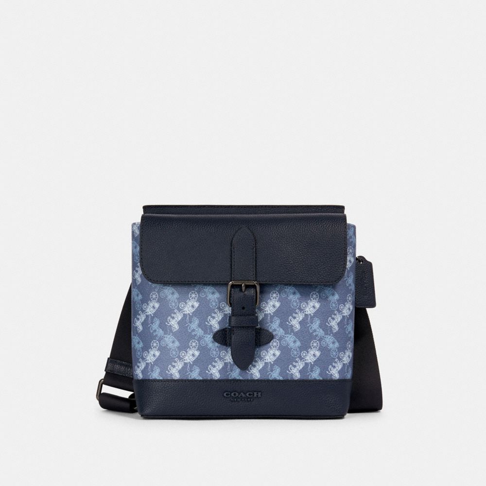 HUDSON CROSSBODY WITH HORSE AND CARRIAGE PRINT - 89891 - QB/INDIGO MULTI