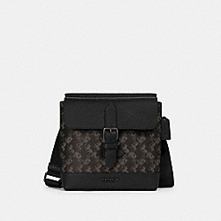 HUDSON CROSSBODY WITH HORSE AND CARRIAGE PRINT - QB/BLACK MULTI - COACH 89891