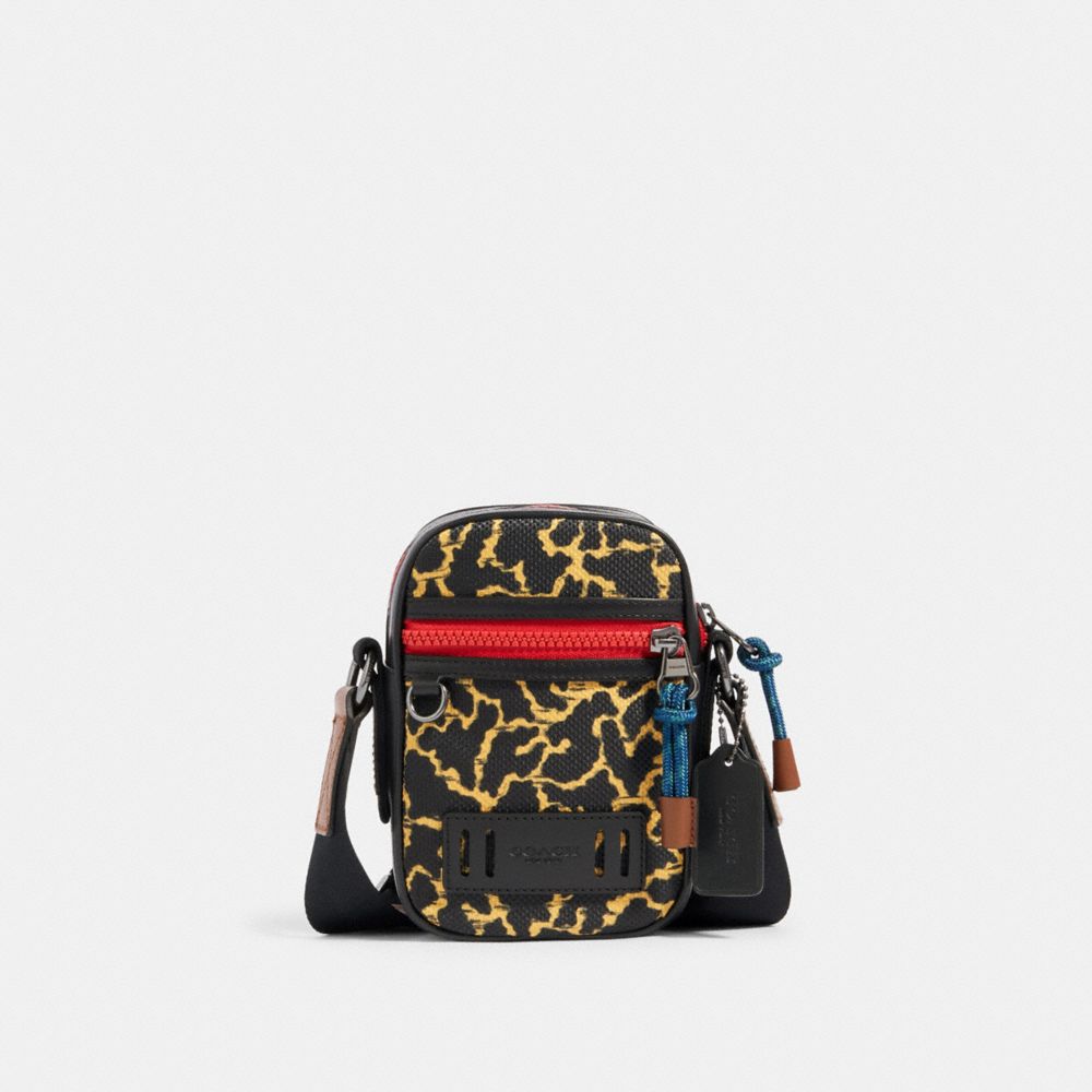 COACH TERRAIN CROSSBODY WITH WAVY ANIMAL PRINT - QB/YELLOW MULTI - 89901