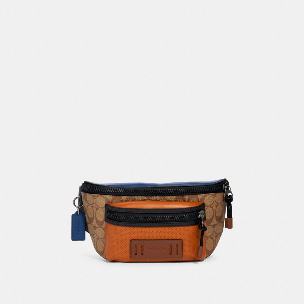 TERRAIN BELT BAG IN COLORBLOCK SIGNATURE CANVAS - 89906 - QB/TAN BURNT SIENNA MULTI