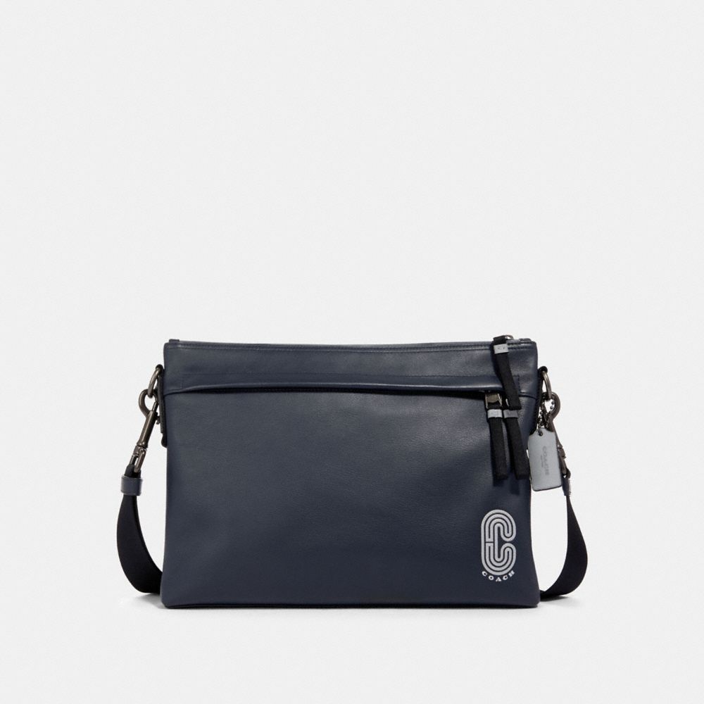COACH 89915 - EDGE MESSENGER WITH REFLECTIVE COACH PATCH QB/MIDNIGHT NAVY MULTI