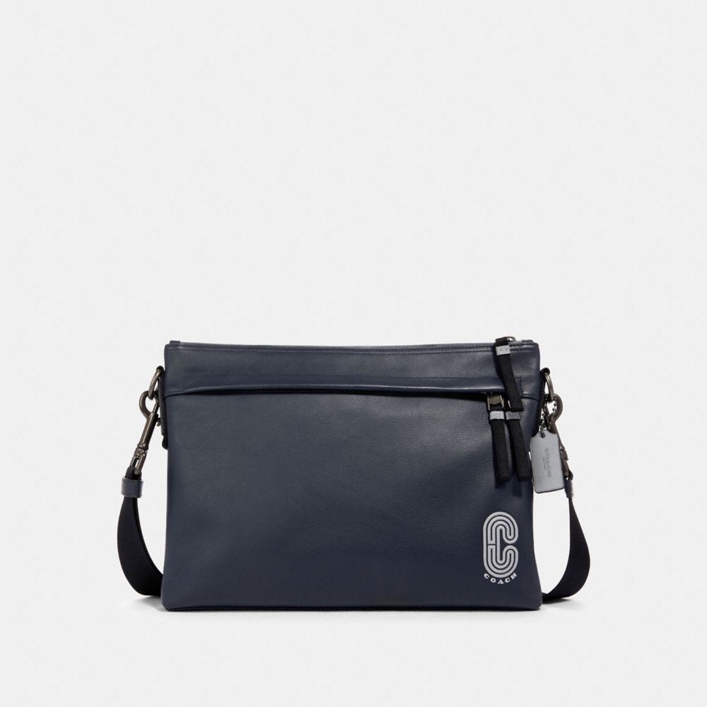 COACH 89915 EDGE MESSENGER WITH REFLECTIVE COACH PATCH QB/MIDNIGHT NAVY MULTI