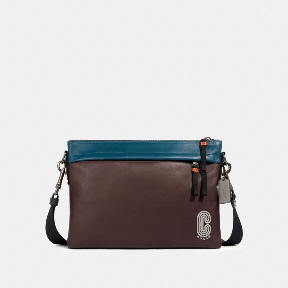 COACH 89916 Edge Messenger In Colorblock QB/OXBLOOD AEGEAN MULTI