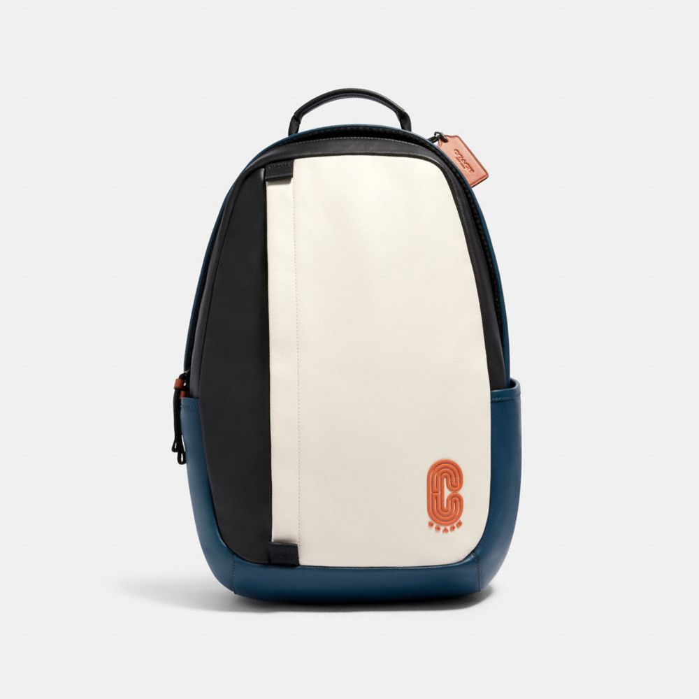 COACH 89925 Edge Backpack In Colorblock QB/CHALK/AEGEAN/ORANGE CLAY