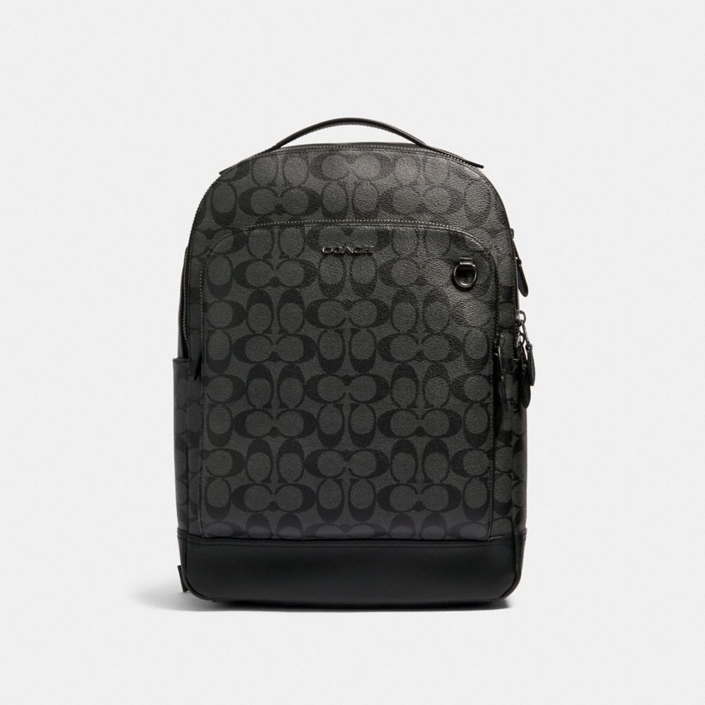 GRAHAM BACKPACK IN SIGNATURE CANVAS - 89942 - QB/CHARCOAL/BLACK