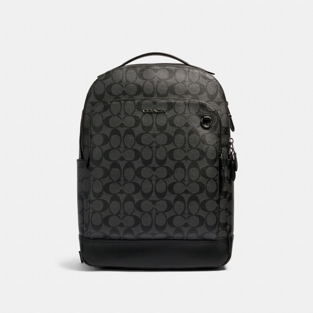 COACH GRAHAM BACKPACK IN SIGNATURE CANVAS - QB/CHARCOAL/BLACK - 89942