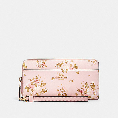 COACH 89966 ACCORDION ZIP WALLET WITH ROSE BOUQUET PRINT IM/BLOSSOM-MULTI