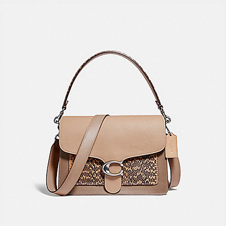 COACH 89973 TABBY SHOULDER BAG WITH COLORBLOCK SNAKESKIN DETAIL LH/TAUPE MULTI