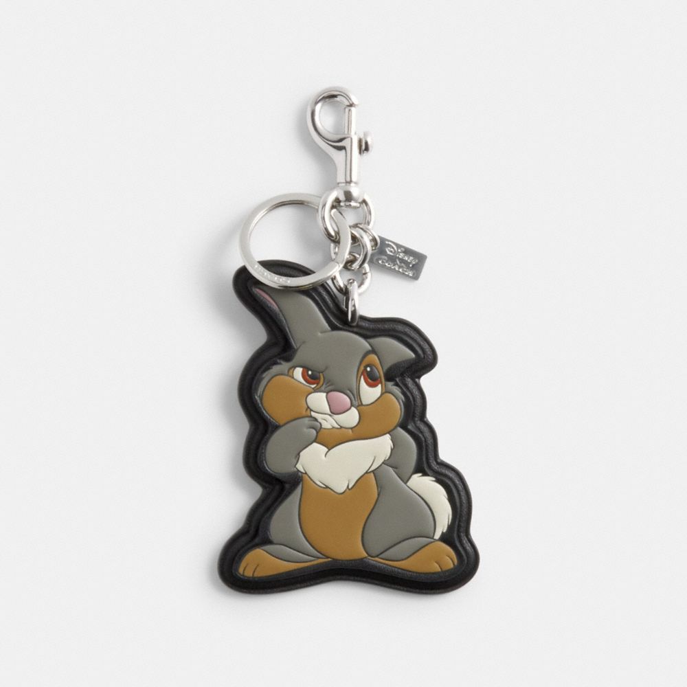 DISNEY X COACH BAG CHARM WITH THUMPER - SV/BLACK MULTI - COACH 89989