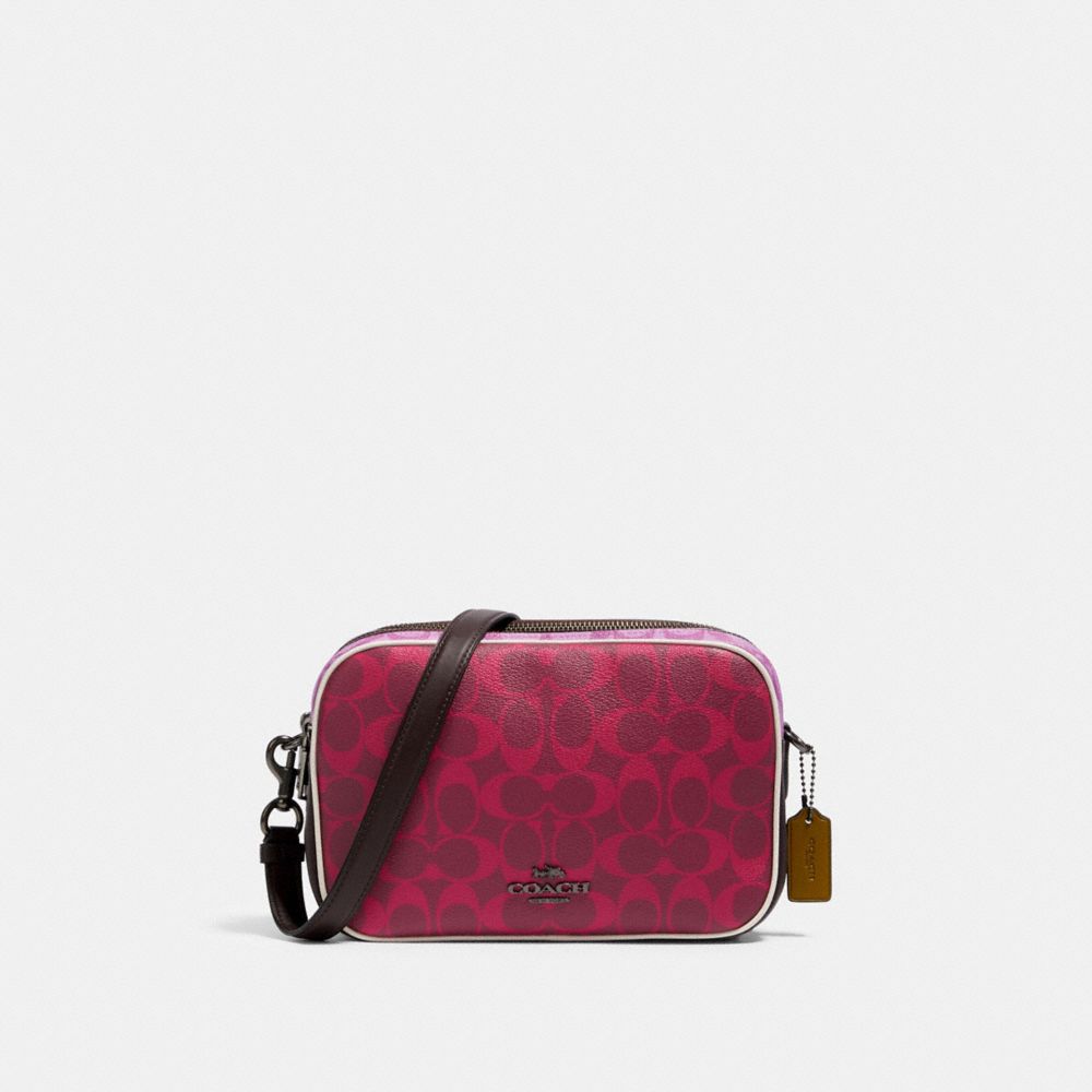 COACH 90398 JES CROSSBODY IN BLOCKED SIGNATURE CANVAS QB/MAGENTA-MULTI