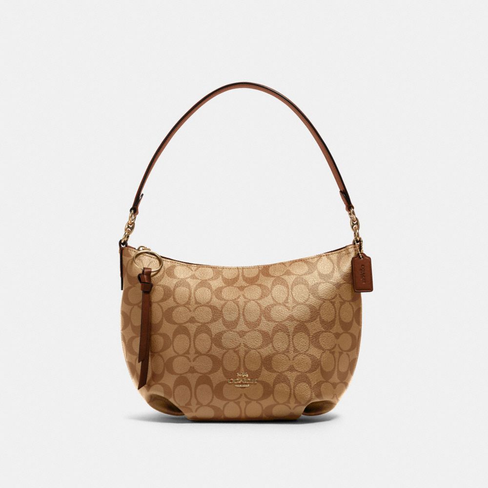 COACH SMALL SKYLAR HOBO IN SIGNATURE CANVAS - IM/KHAKI SADDLE 2 - 90738